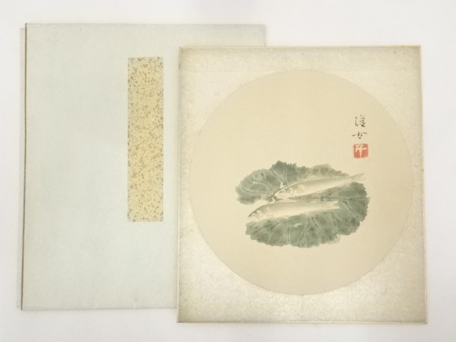 JAPANESE ART / HAND PAINTED SHIKISHI / FISH
